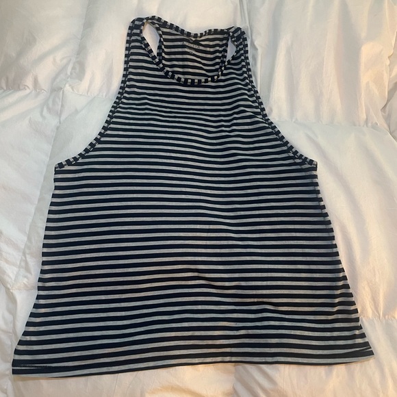 Athleta Essence Tank Navy & Grey Stripe - Picture 3 of 4